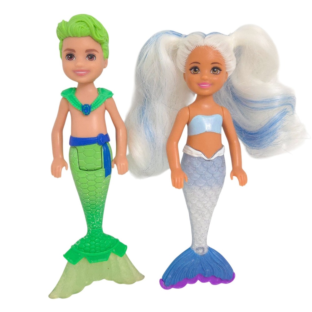 Barbie Chelsea Color Changing Blue Mermaid & Green Merboy Doll (Set of 2)